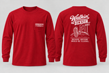 Walkin’ on Dickson — Long Sleeve Pocket Tee — red — Original Pocket Logo